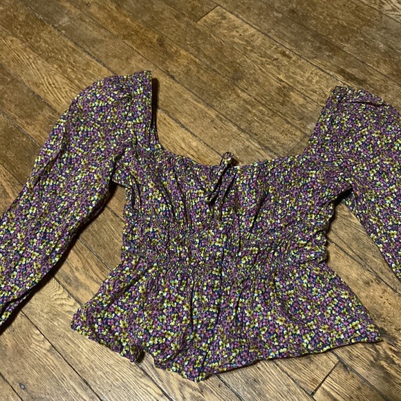 J. Crew Cinched Waist, Cotton Floral Top Liberty Busy Izzy Print - size 6 - Picture 3 of 9